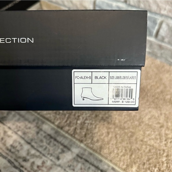 French Connection Ankle Bootie Alex Kitten Heel Black Faux Leather NIB - Picture 7 of 9